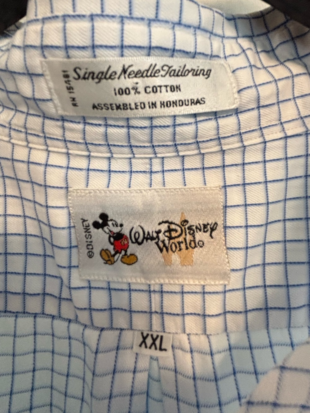 Disney Walt Disney World plaid long sleeve button down size XXL - Picture 3 of 4